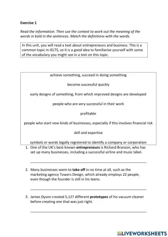 IE3, Unit 4, Reading, Exercise 1