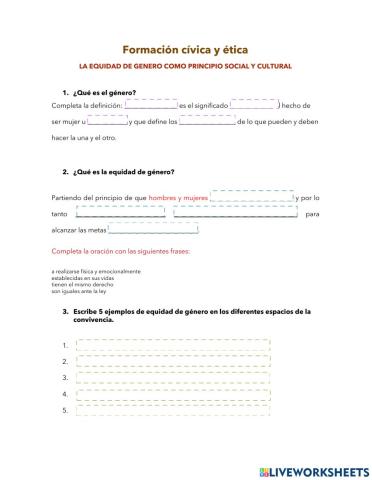 La equidad de género