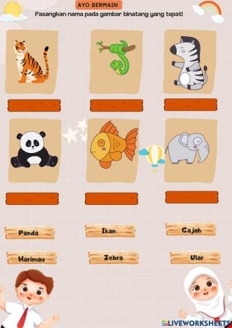 Drag drop nama hewan