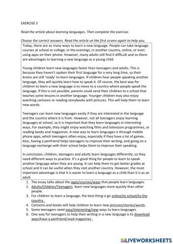 IE0, Unit 9, Reading and Writing, Exercise 5