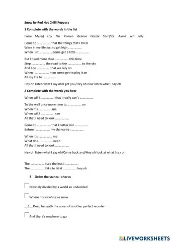 Snow by Red Hot Chilli Peppers