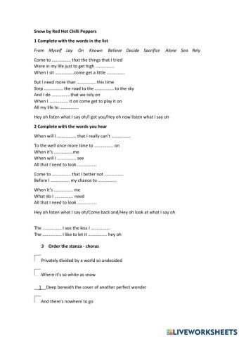 Snow by Red Hot Chilli Peppers