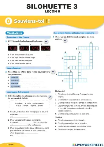 Silhouette 3 - leçon 0