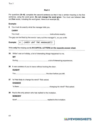 B2 First Use of English