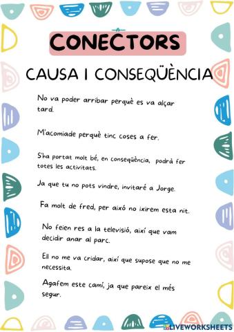 Conectors de causa i conseqúència