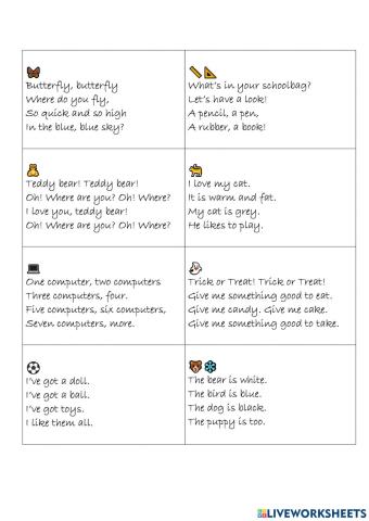 Preschool rhymes listening