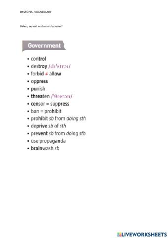 Government vocabulary