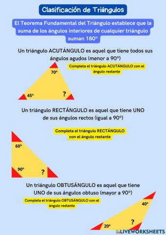 Clasificación de triángulos según los ángulos