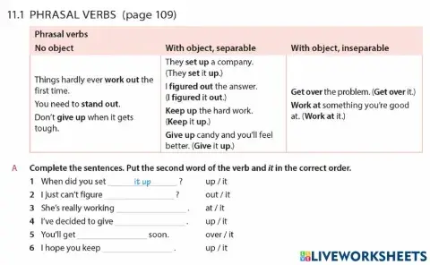 Phrasal verbs