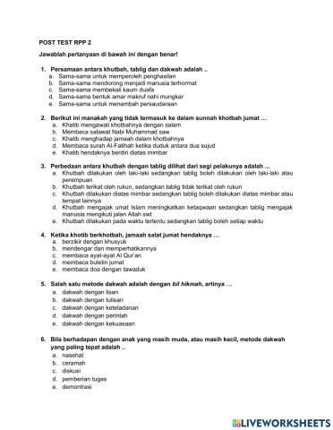 Post Test RPP 2