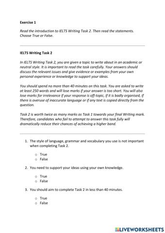 IE3, Unit 4, Writing, Exercise 1