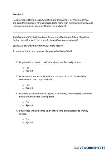 IE3, Unit 4, Writing, Exercise 2