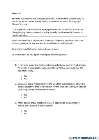 IE3, Unit 4, Writing, Exercise 3
