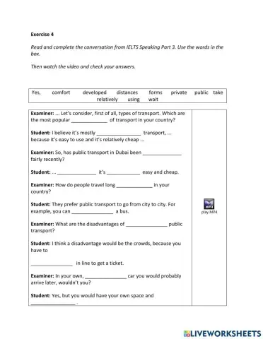 IE2, Unit 4, Speaking, Exercise 4