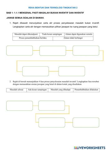 Latihan topik 1.1.1 mengenal pasti masalah bukan inventif dan inventif