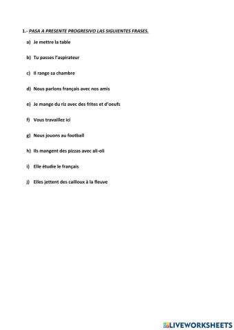 Le présent progressif