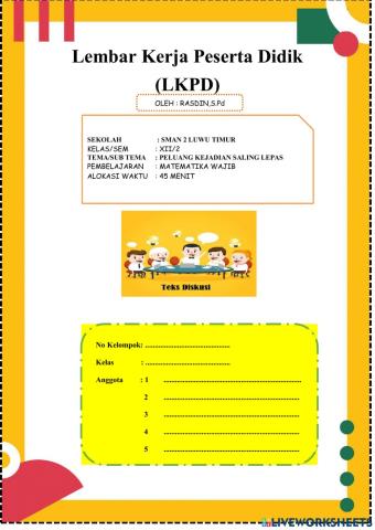 Peluang kejadian majemuk saling lepas