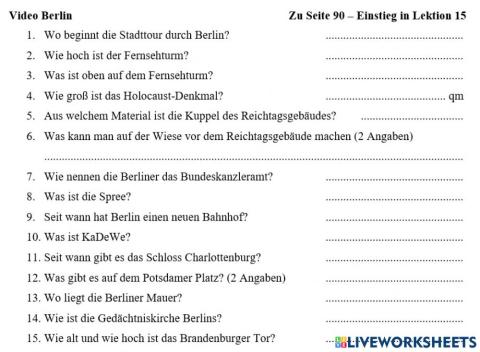 Deutsch com 1 Lektion 15