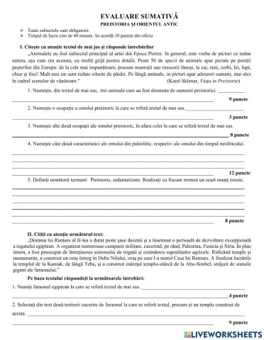 Recapitulare-Preistoria-Orientul antic