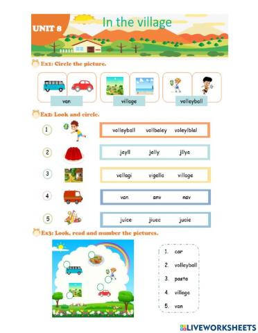 Unit 8: in the village