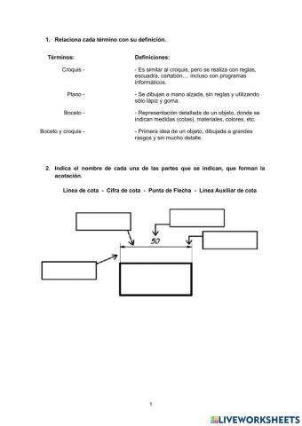 Boceto, croquis, plano y acotación