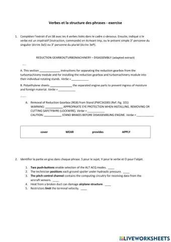 Verbs and sentence structure