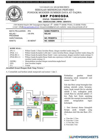 Pas ganjil ipa kelas 8