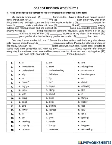 Ge5 eot revision worksheet 2