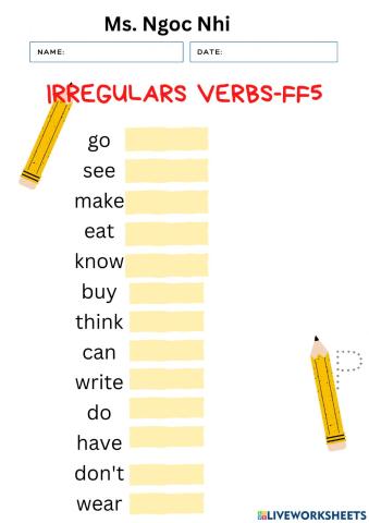 Ff5 irregular verbs