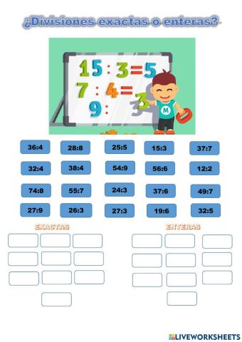 Divisiones exactas y enteras
