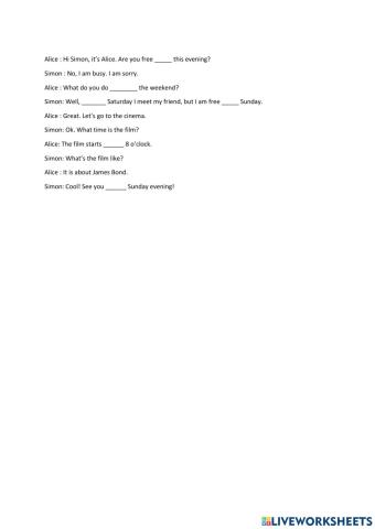 Prepositions of time