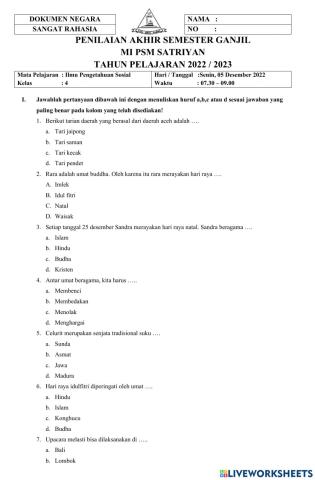 Soal PAS Ganjil IPS 2022-2023