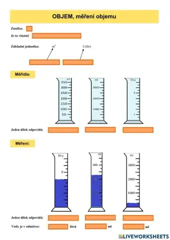 Veličiny - OBJEM (měření objemu)