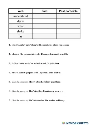 Verbs and Relative pronouns vers.1