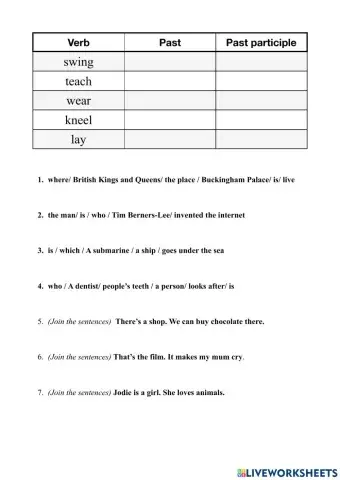 Relative pronouns and past verbs version 2