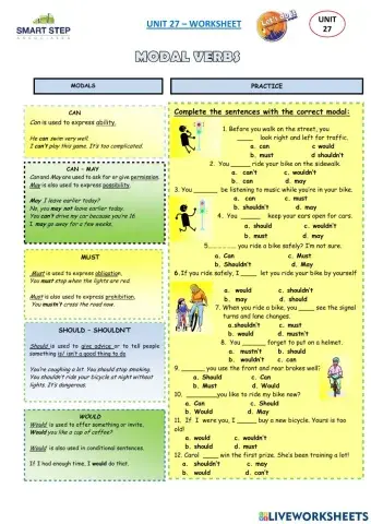 UNIT 27 - (Version 2) modals