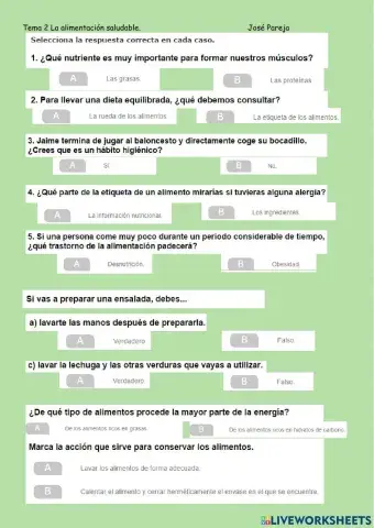 La alimentación saludable