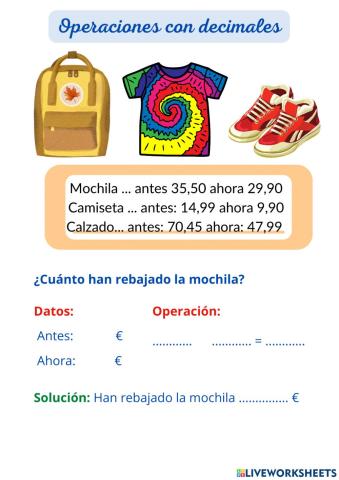 Operaciones decimales