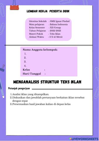 Analisis struktur teks iklan