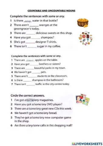 Countable and Uncontable nouns