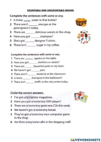 Countable and Uncontable nouns