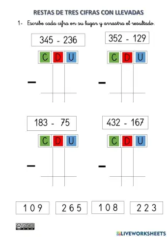 Restas con llevadas