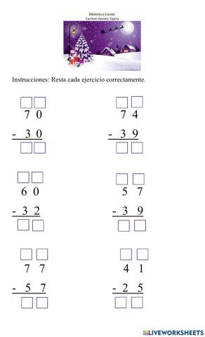Resta con dos dígitos