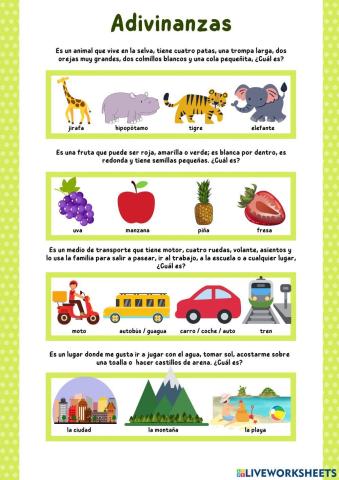 Adivinanzas en español