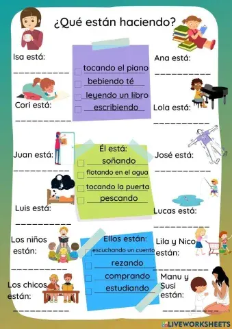 ¿Qué están haciendo? Verbos en Español