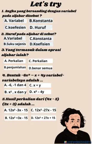 Soal bentuk aljabar