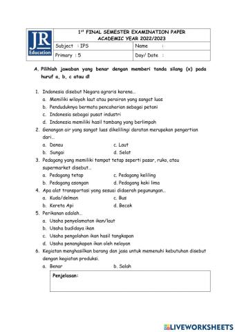 Ujian Semester IPS Lenggo