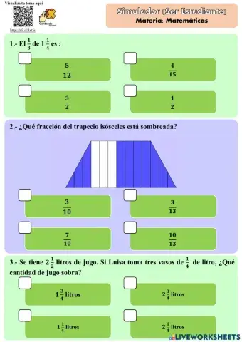 Simulador Ser Estudiante (Matemáticas)