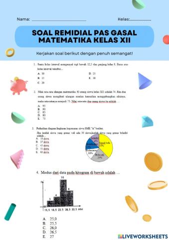 Soal Remidial PAS Mat kelas XII