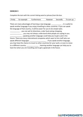 IE0, Unit 9, Reading and Writing, Exercise 9